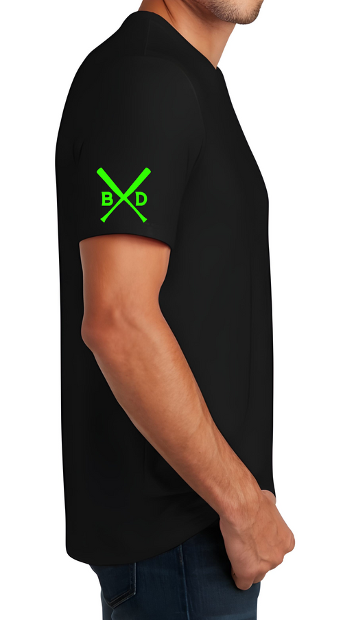 BSBL DAD Sportswear Tee - Black/Electric Green